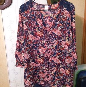 Terra & Sky Colorful Paisley Blouse